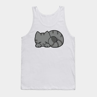 Sleepy Cat - Grey Tank Top